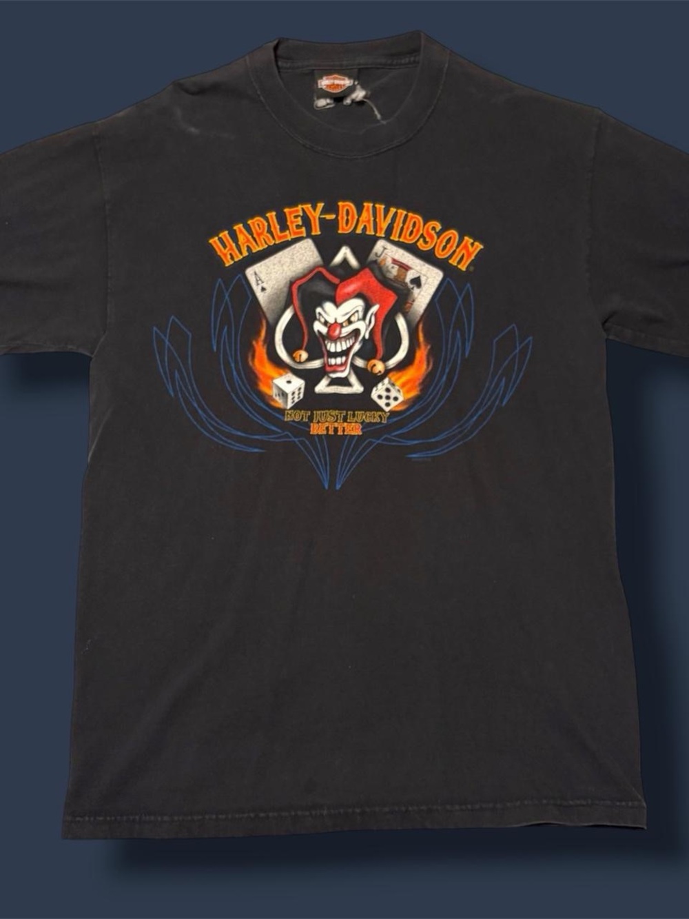 Y2K Harley Davidson Joker Graphic Tshirt Size M-L Biker 2007 Halloween